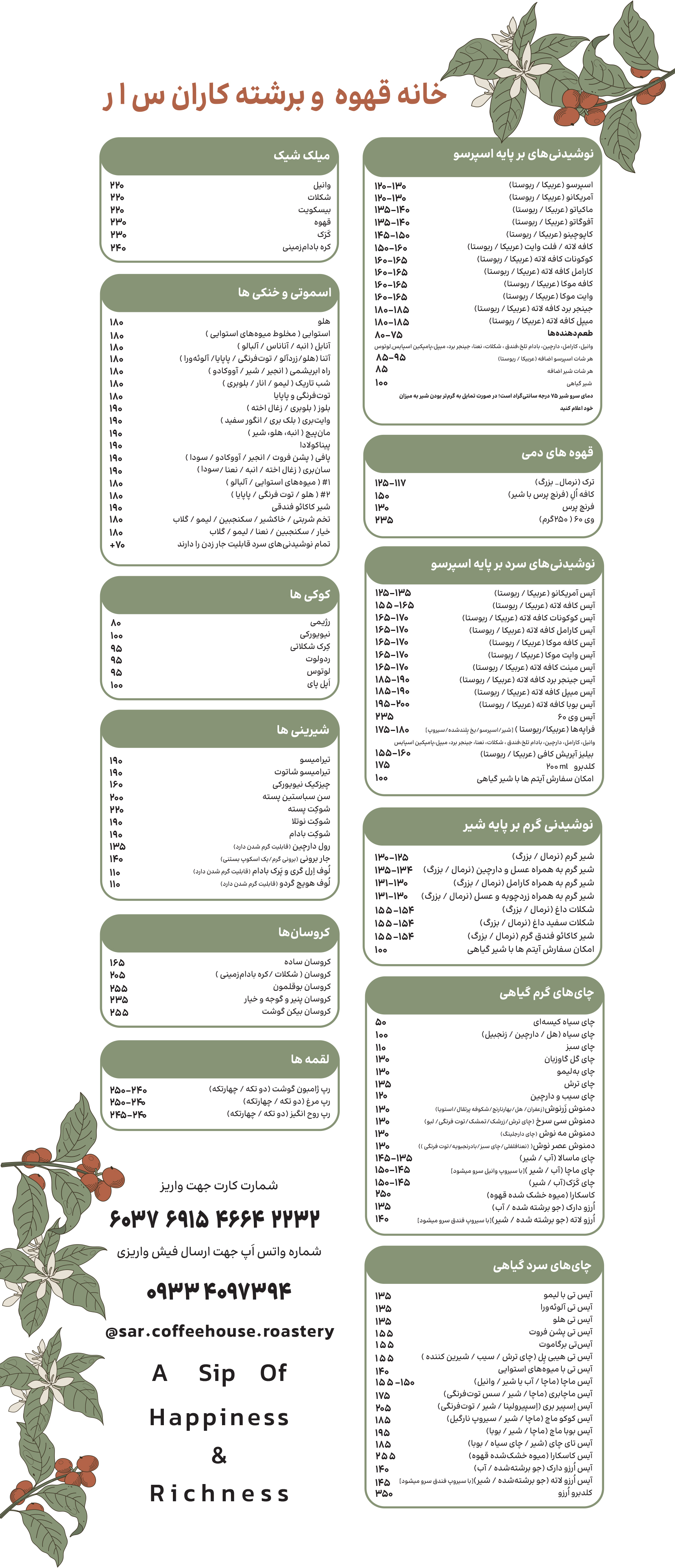 Coffee House Menu